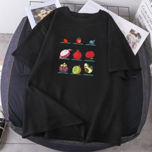 Hip Hop Summer Tees Lady O-neck Oversize Clothing All Fruit Avocado Print T-shirts Woman High Quality Fashion 2021 New Camisetas