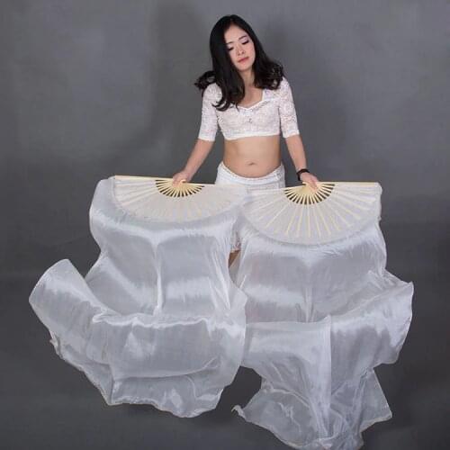 Belly dance accessories 1.2/1.5/1.8 Msilk belly dance fan girls dance fan women performance belly dance props fan A pair