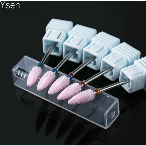 1pc Pink Ceramic Nail Art Drill Bits Milling Cutter For Manicure Electric Nail Files Apparatus For Machine Nail Polish Tools