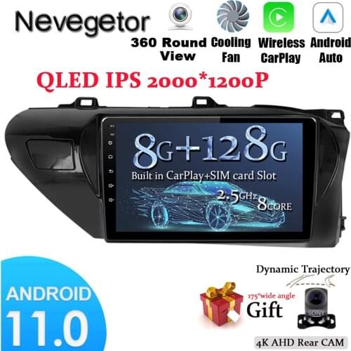 10.1" Android 11.0 RAM2G car gps dvd player for Toyota Hilux revo LHD 2016 2019 car radio multimedia navigation stereo head unit