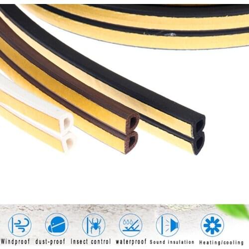 10M Rubber Seal Foam Tape Window Dustproof Soundproof Insulation Tools Type Door Weather Strip Self Adhesive