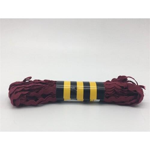 15yards 6mm Deep red Polyester Ribbon Zig Zag Ribbons DIY Handmade Material For Wedding Party Christmas Decoration