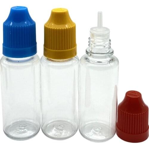 200pcs PET Clear Vial 15ml Plastic Dropper Bottles With Childproof Cap Tip For Eye Drop Liquid Hard Jar