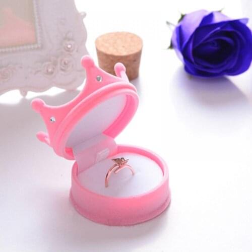6colors Sweet Imperial Crown Ring Storage Box Holder Earring Necklace Bracelet Shell Display Storage Box Case Jewelry Gift
