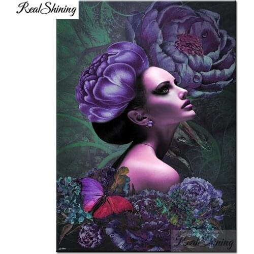 Diamond embroidery mosaic Peony flower woman cross stitch Diy diamond painting sale European sexy beauty picture F276