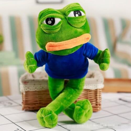 Anime Sad Frog PEPE Plush Doll Funny Animals Frogs Feels Model dolls cosplay Pepe Pillow Cushion for Child Gift 45cm