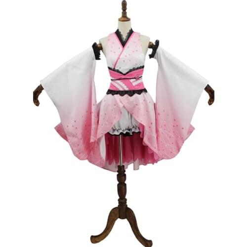Anime! Youtuber Kizuna AI Cherry Blossoms In Spring Lovely Kimono Gorgeous Uniform Cosplay Costume For Women NEW Arrival