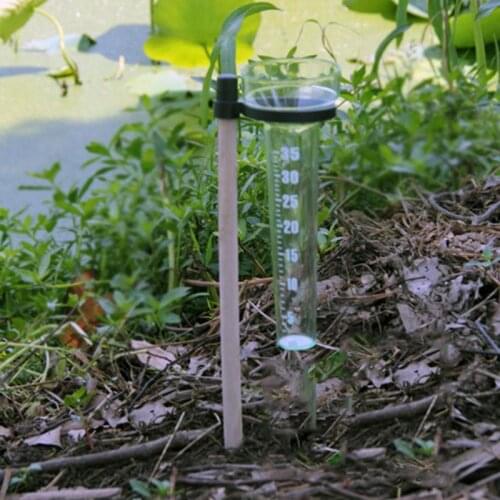 Rain Gauge Garden Outdoor Rain Observation Record Small Wooden Stick Inserted Everywhere Agricultural Technician Tools