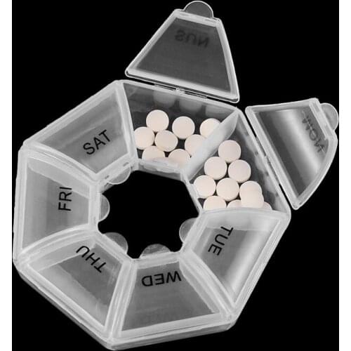 Weekly pills organizer case Medicine Tablet Dispenser Independent Lattice Travel Storage Pillbox 7 Days Pill rganizer Container