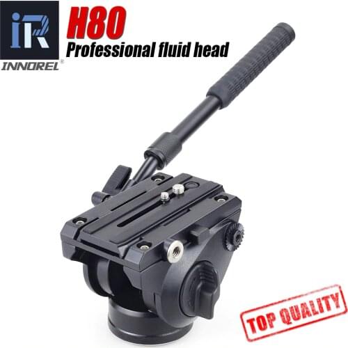 H80 Video Fluid Head Hydraulic Damping DSLR Tripod Monopod Manfrotto 501PL Bird Watching 2 sections handle Panoramic head 360