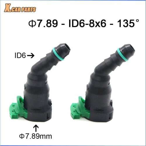 Fuel pipe female connector 7.89mm ID6 8x6 135 degree auto fuel line quick connector for CAR 2pcs High Quality