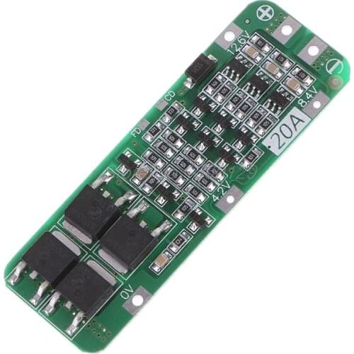 Quality 3S 20A Li-Ion Lithium Battery 18650 Charger PCB BMS Protection Board 12.6V Cell 64X20X3.4Mm Module S08