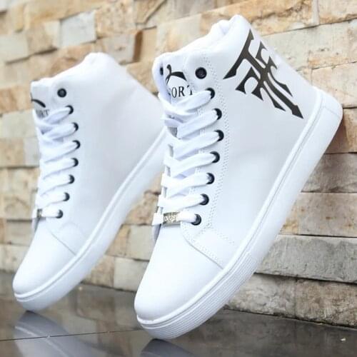 High Top Sneakers Men Casual Shoes Lace Up Trainers Male White Sneakers Breathable Casual Sneakers Men Zapatillas Hombre hoe