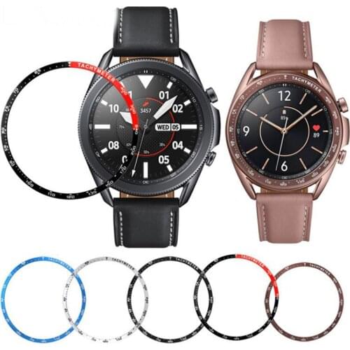 Metal Steel Bezel Ring Glass Screen Protector For Samsung Watch3 Galaxy Watch 3 41mm/45mm Protective Film Frame Case Edge Cover