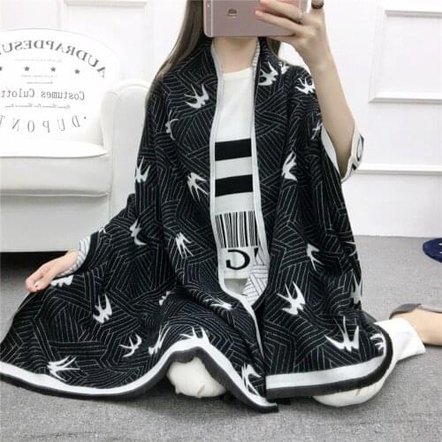 Fashion Winter Scarf Women Cashmere Warm Pashmina Foulard Lady Luxury Swallow Scarves Thick Soft Bufanda Shawls Wraps 2020 New