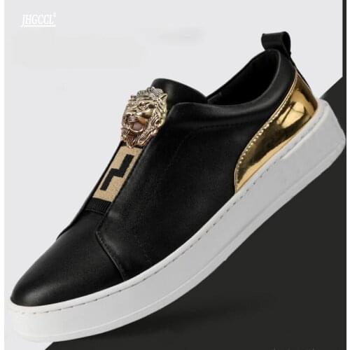 First layer cowhide mens shoes new South Korean version of small white shoes men women large size mens shoes flat casual p26