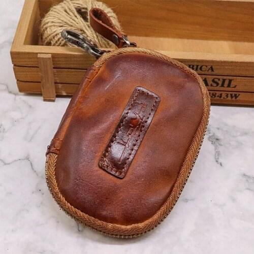 Brand New 100% Leather Car Key Housekeeper Holders Women Men Multifunctional Zipper Coin Purse Genuine Leather Keychain Wallet