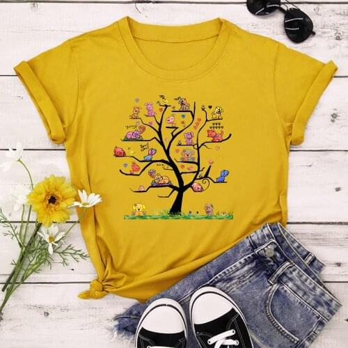 Dog tree 2021 New T Shirt Fashion Women Harajuku Ulzzang T Shirt Femal T Shirts Summer Tops TX8959