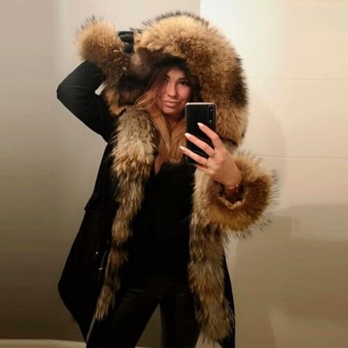 LaVelache 2020 new plus size waterproof jacket winter women long luxurious large real fox fur coat top quality streetwear