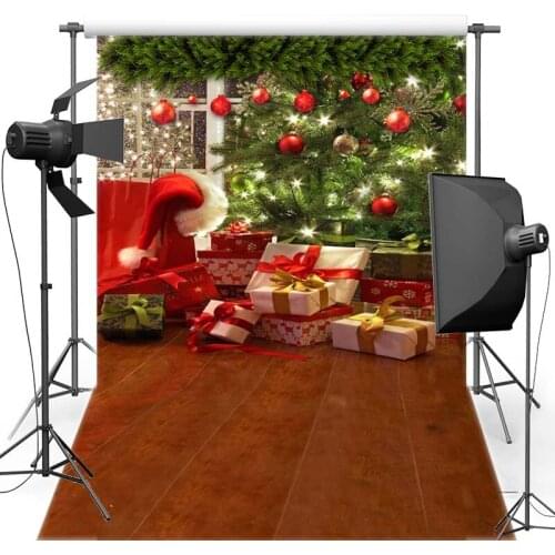 MEHOFOTO New Year Christmas Vinyl Photography Background For Children Gift New Fabric Flannel Backdrop For Photo Shoot 6407