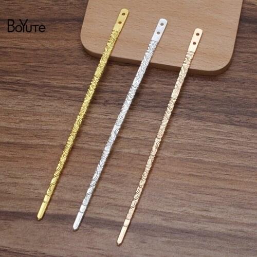 BoYuTe Wholesale (20 Pieces/Lot) 4*150MM Metal Alloy Carved Hair Stick Vintage Diy Hand Made Jewelry Materials