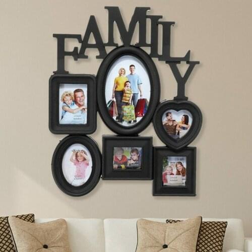 New Family Photo Frame Wall Hanging 6 Multi-Sized Pictures Holder Display Home Decor Gift 30X37Cm Back Side with Pull Tabs-30