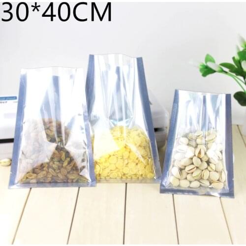 50Pcs/ Lot 11.81"x15.74" Clear Mylar Open Top Vacuum Candy Coffee Beans Nut Pack Pouch Heat Seal Aluminium Foil Food Storage Bag