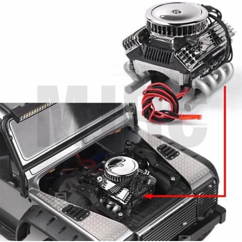 Rc Car F82 V8 Simulate Engine Motor Cooling Fans Radiator For 1/10 Rc Crawler Axial Scx10 90046 Traxxas Trx-4 Redcat Gen8 G500