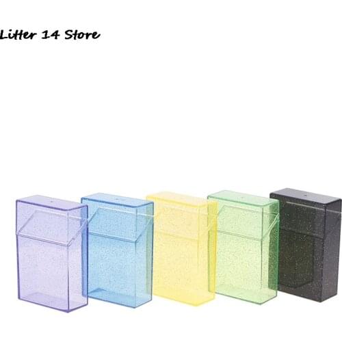 Smoking Muiticolor Glitter Cigarette Case Box Portable Transparent Plastic Lipstick Lighter Box Holder Tools