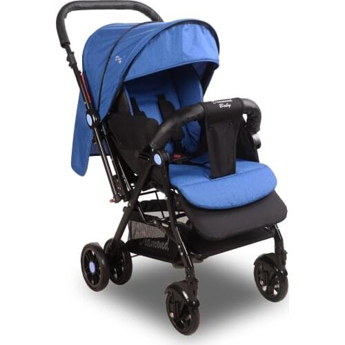 Sapphire blue Duplex Baby Stroller Anthracite Sapphire Two-Way Baby Car Elegant and Easy-To-Use, Sturdy, Safe