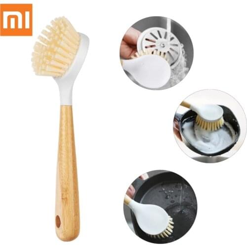 Xiaomi Youpin Brush Multifunction Nylon Dish Bowl Cleaning Brush with Bamboo Long Handle Kitchen Pot Pan Cleaner Washing Tool