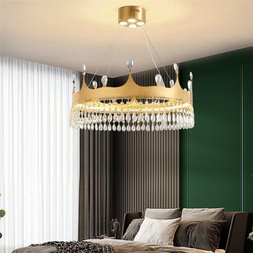 Modern Living room Lamp Personality Crystal Chandelier Creative Crown Bedroom Lamp Study Room Lamp Dining Room Chandelier
