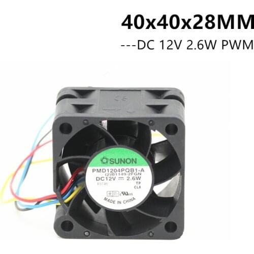 Sunon 4028 40x40x28mm 40mm Server Fan Dual Ball Bearing PMD1204PQB1-A 12V 2.6W Cooling Fan 3PIN