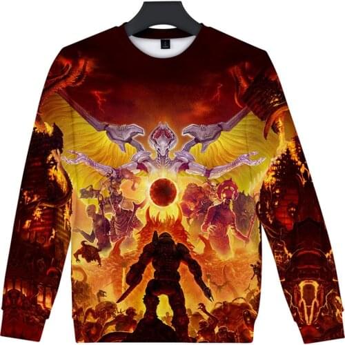 Shooting Game Doom Eternal 3d hoodies men women long sleeve hoodie sweatshirt harajuku streetwear tracksuit tops brand clothes