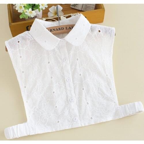 Solid Color Lace Lapel Fake Collars for Women Shirt Flase Collars Detachable Collar for Sweater Blouse Half Shirt Accessory