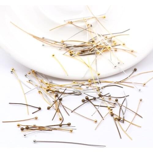 Factory 20mm 26mm 30mm 40mm Rose Gold&Silver&Gold&Antique Bronze&White K Ball Head Pins Findings DIY Jewelry Making Accessories