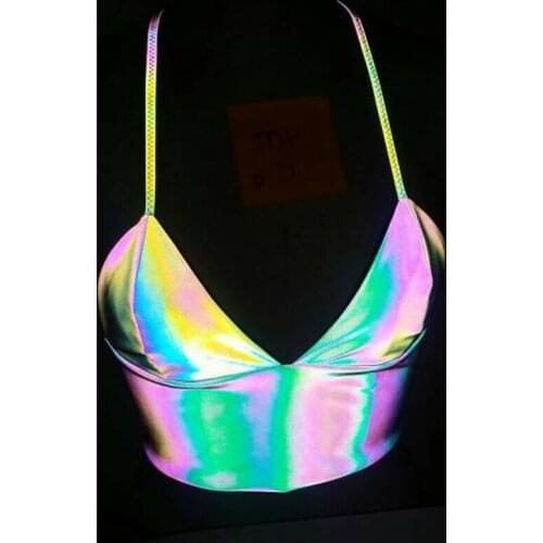 Women Reflective Buckles Festival Bralette Bralet Bra Bustier Crop Tops Camisole New Fashion Casual Stylish Tank Top