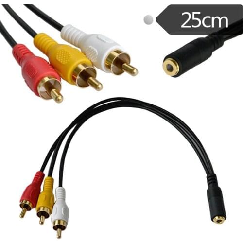 3.5MMF To 3RCA Audio VideoM Adapter Cable 0.25m