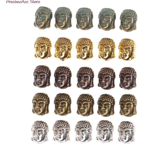 10pcs 11*9*8mm Buddha Head Portr Bead Spacer Bead Charms For Diy Beaded Bracelets Jewelry Handmade Making