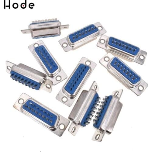 10Pcs DB15 Jack VGA 3 Row 15Pin D-SUB Wire Solder Type DIY Plug Connector