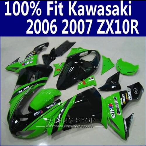 100%new zx10r 2006 2007 06 07 Fairings For Kawasaki Ninja Injection mold Fairing kit EMS free x11
