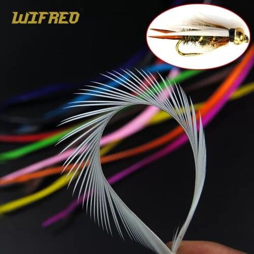 12pcs Goose Bios Feather Beadhead Prince Nymph Tail Wing Case Stone Fly Tying Material Black White Brown Red Green Red Blue