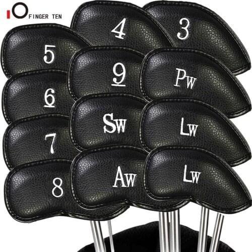 12 Pcs Deluxe Synthetic Leather Golf Iron Head Covers Club Headcover Waterproof for All Irons Club DripShipping