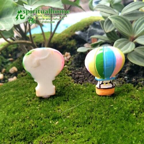 2pcs/lot Miniature Fairy Enamel Resin flat Hot Air Balloon Decoration Home Decoration Accessories Mini Garden Crafts