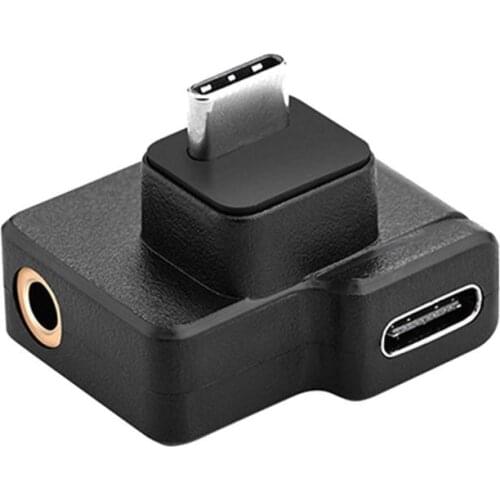 2021 NEW 1Pcs Audio Converter Dual USB-C To 3.5mm Mic Microphone Adapter Supplies For DJI OSMO Action Accessories Hot Sale