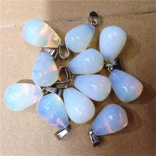 50Pcs 18x13mm Wholesale White Opal Teardrop Pendant Bead DIY Earrings Handmade Jewelry Accessories S707