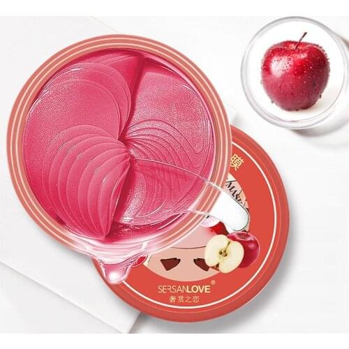 60PCS Moisturizing Eye Mask Patch Apple avocado Aloe Crystal Collagen Anti Aging Wrinkle Dark Circles Remove Eye Mask