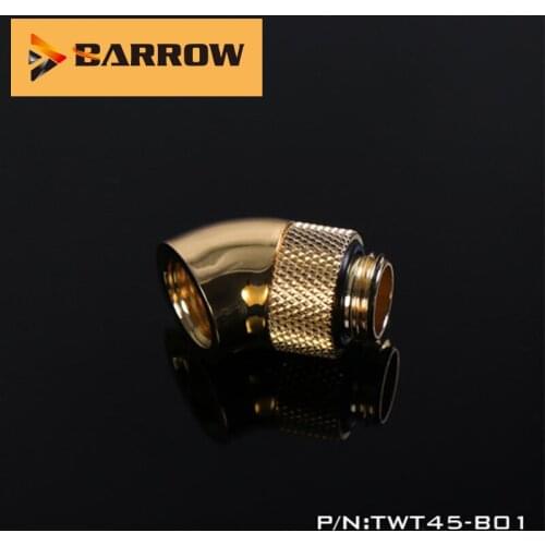 Barrow Black White Silver G1/4'' thread 45 degree Rotary Fitting Adapter Rotating 45 degree PC water cooling Adaptors TWT45-B01