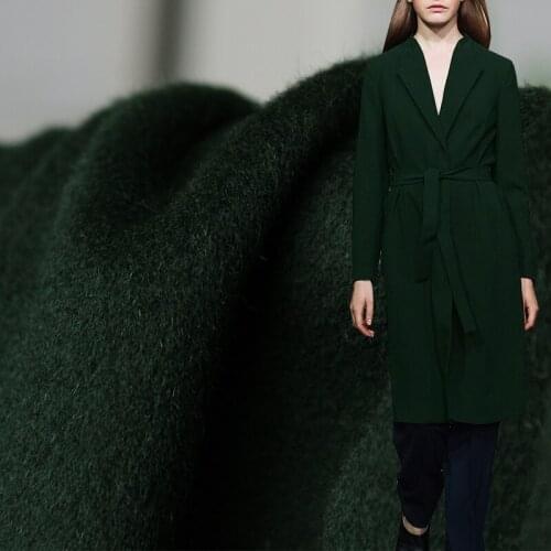 White Waxberry Dark Green Rabbit Hair Wool Overcoating Garment Materials Winter Overcoat DIY Sewing Cloth Fabrics Freeshipping