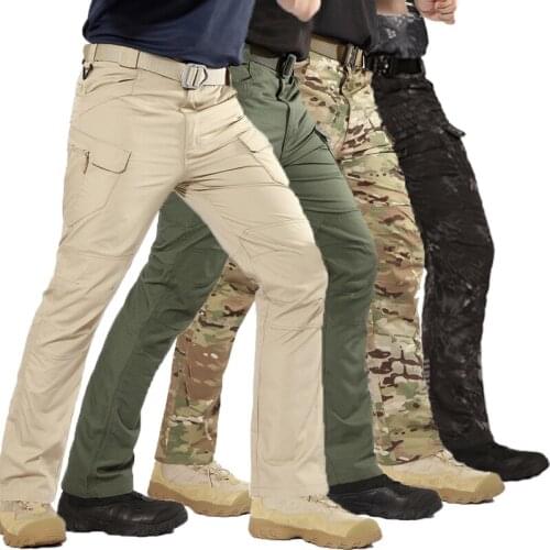 Men Military Tactical Pants Combat Trousers SWAT Army Pants Outdoors Cargo Pants Casual Trousers Hiking Pants multi Pockets Camo